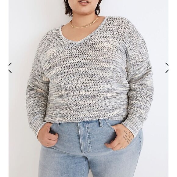 Plus Southbrook Open-Stitch Pullover Sweater in Space-Dye - Picture 1 of 8
